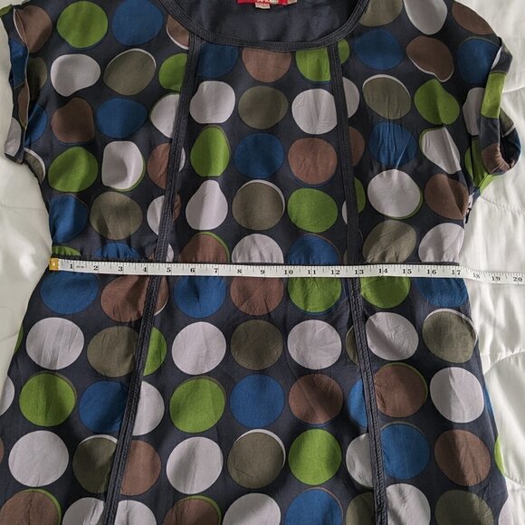 BODEN Silk Notting Hill Polka Dot Dress Sheath Lined Knee Length Women's Sz 12R - Picture 15 of 16